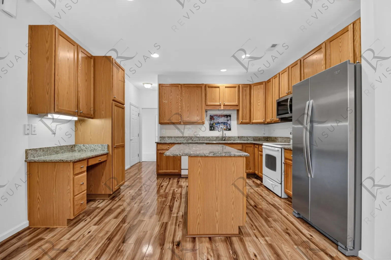 Kitchen with wood cabinetry